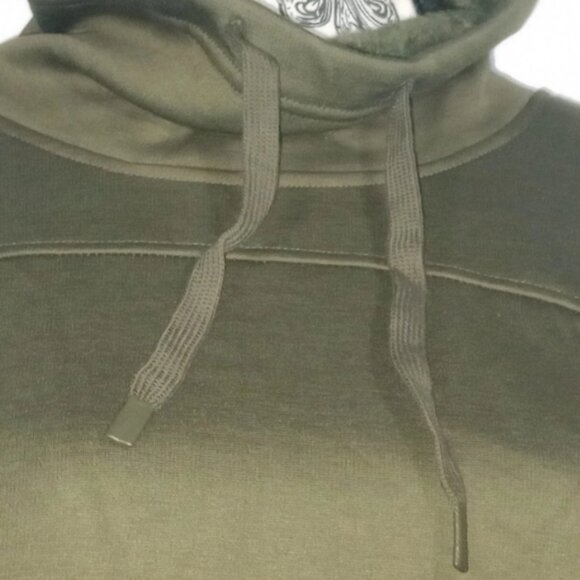 NWT Felina Olive Fleece Poncho One Size Cozy Pullover with Kangaroo Pocket - Picture 4 of 6